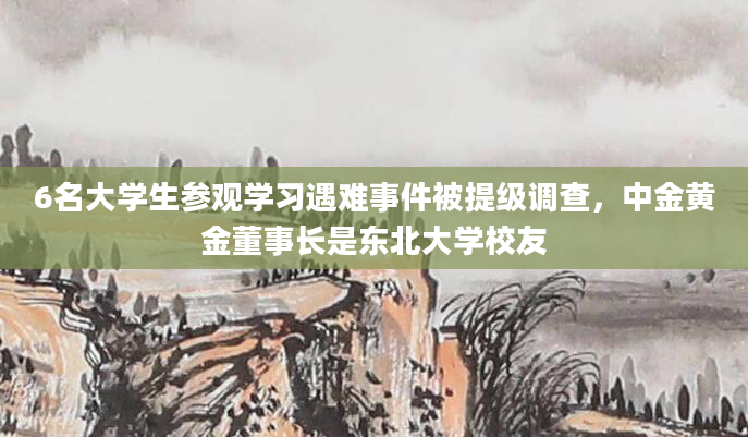 6名大学生参观学习遇难事件被提级调查，中金黄金董事长是东北大学校友