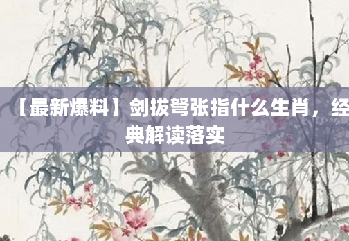 【最新爆料】剑拔弩张指什么生肖，经典解读落实