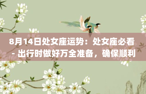 8月14日处女座运势：处女座必看 - 出行时做好万全准备，确保顺利
