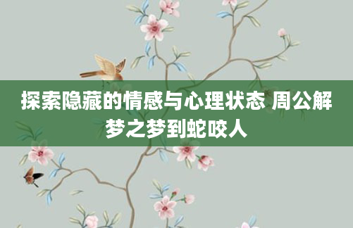 探索隐藏的情感与心理状态 周公解梦之梦到蛇咬人